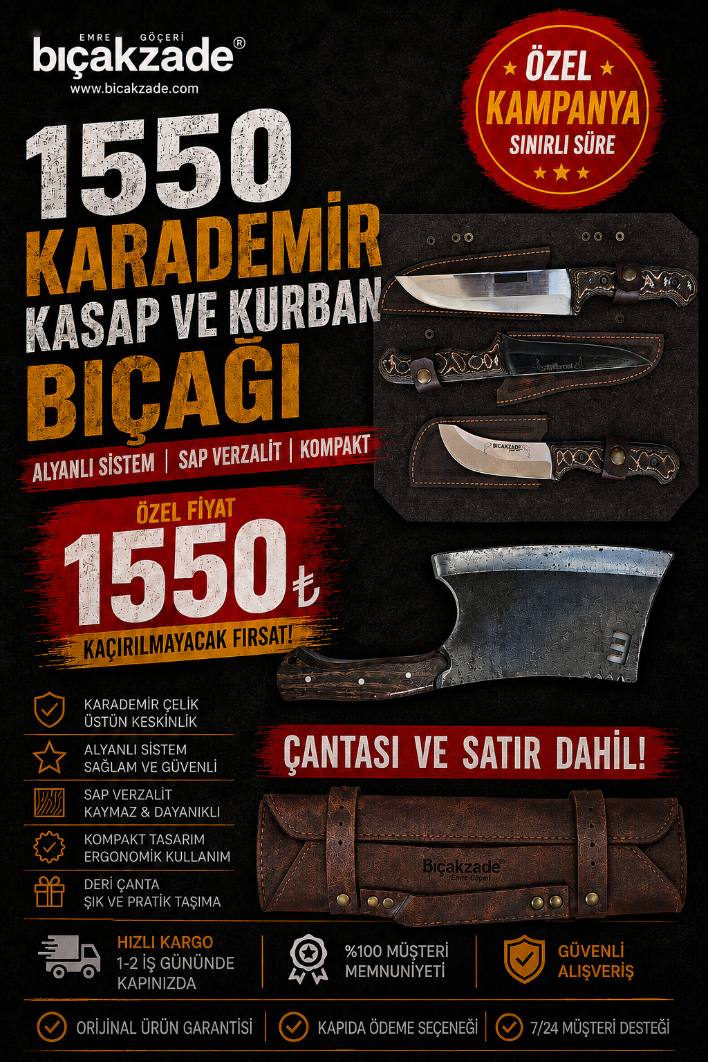 Kara Bıçak Seti KAMPANYA...!